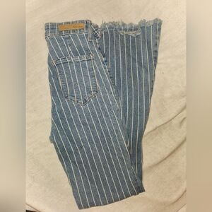 Striped Frayed Bell Bottoms